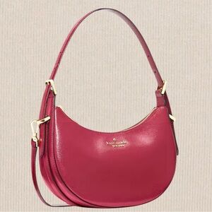 Authentic NWT Kate Spade Nova Textured Patent Leather Crescent Shoulder Handbag